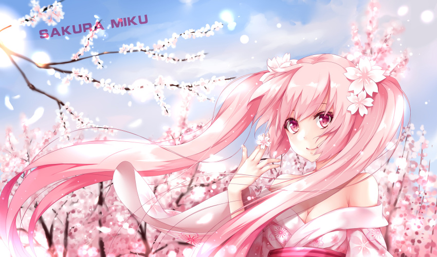 dress long_hair pink_eyes pink_hair sakura_miku