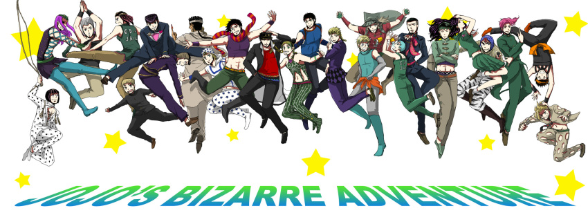 bruno_bucciarati caesar_anthonio_zeppeli everyone foo_fighters fugo_pannacotta fungami_yuuya giorno_giovanna guido_mista gyro_zeppeli hermes_costello higashikata_josuke higashikata_jousuke highres hirose_koichi hirose_kouichi jean_pierre_polnareff johnny_joestar jojo_no_kimyou_na_bouken jonathan_joestar joseph_joestar joseph_joestar_(young) kakyoin_noriaki kakyouin_noriaki kishibe_rohan kujo_jolyne kujo_jotaro kuujou_jolyne kuujou_joutarou mohammed_avdol narancia_ghirga narciso_anasui nijimura_okuyasu pannacotta_fugo steel_ball_run time_paradox