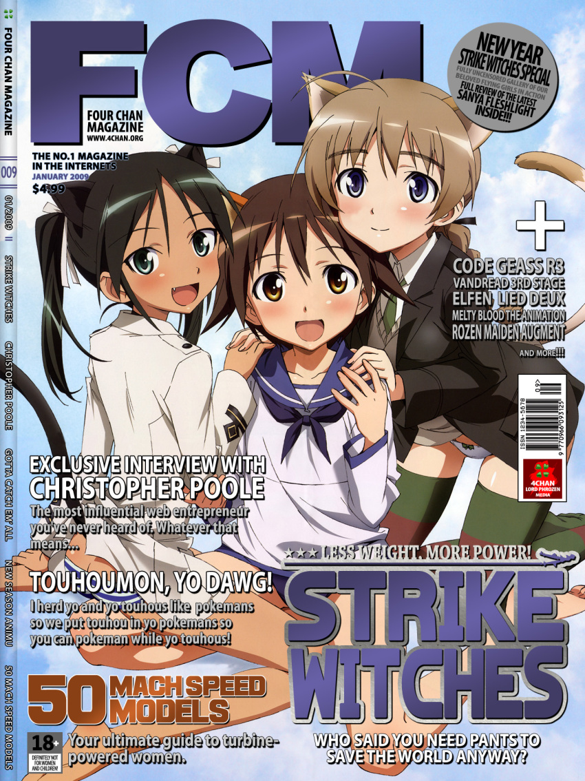 cover fang fcm francesca_lucchini highres lord_phr0zen lynette_bishop magazine magazine_cover miyafuji_yoshika soles strike_witches