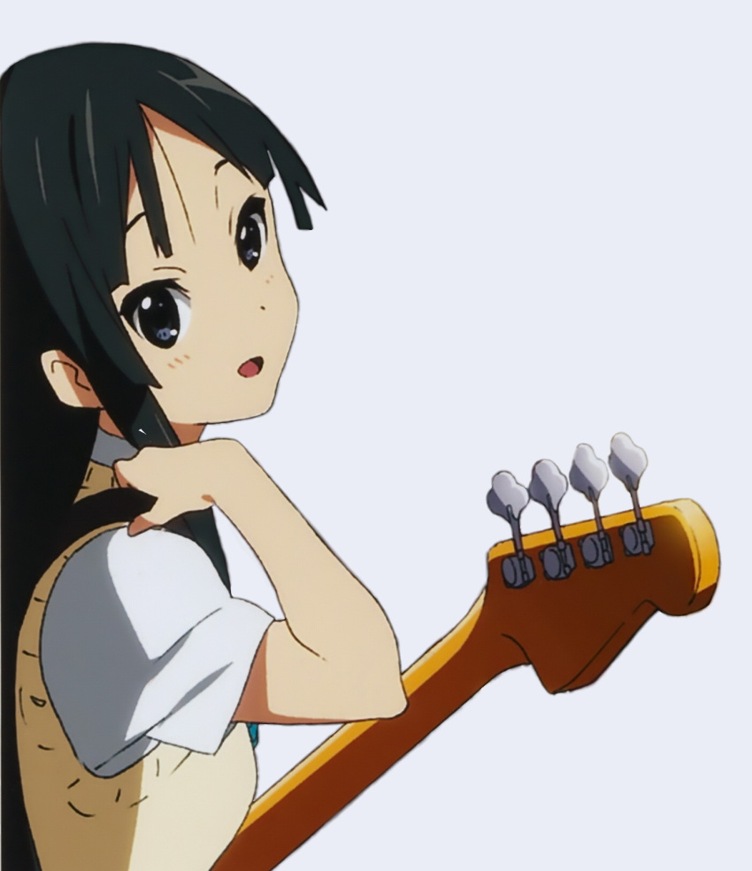 1girl akiyama_mio black_hair highres k-on! long_hair qplus school_uniform solo