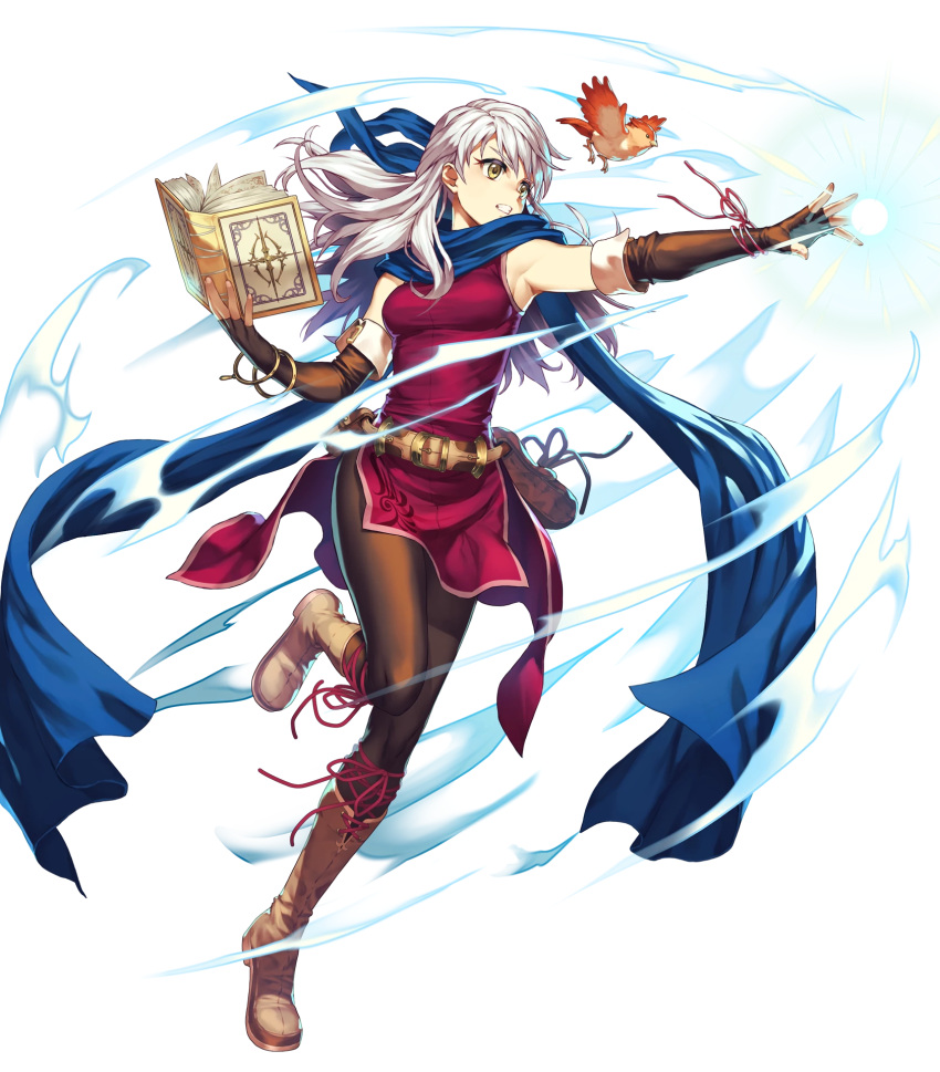 1girl fire_emblem fire_emblem:_akatsuki_no_megami fire_emblem_heroes full_body highres long_hair micaiah official_art silver_hair solo transparent_background