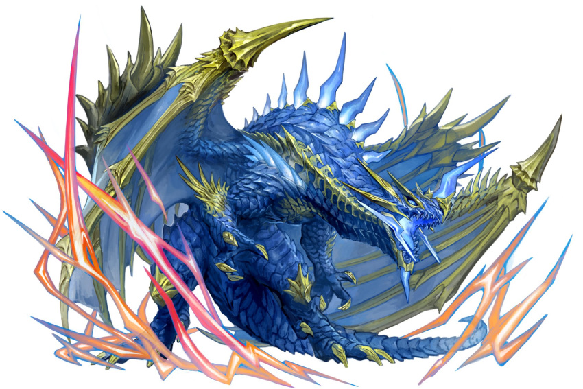 blue_eyes douzen dragon dragon_egg full_body highres monster no_humans open_mouth solo
