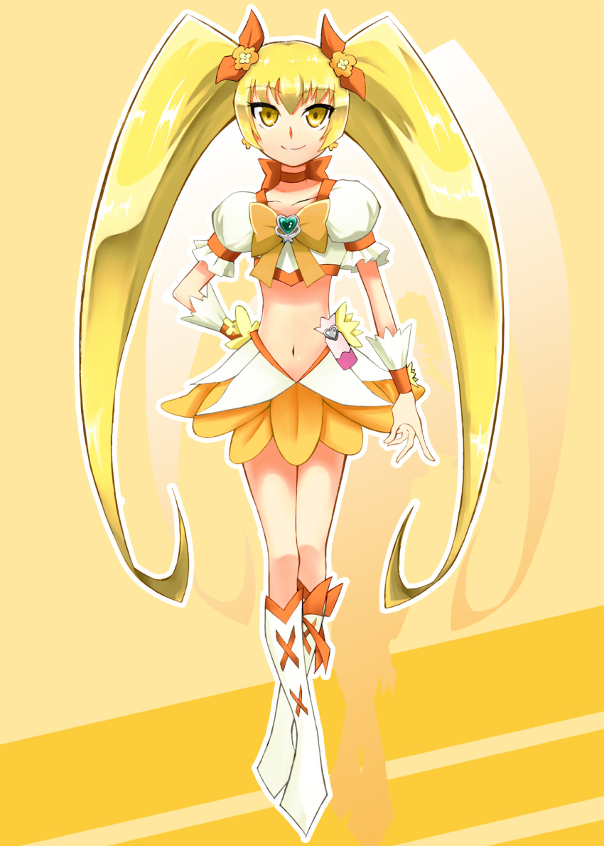 blonde_hair cure_sunshine dress long_hair yellow_eyes