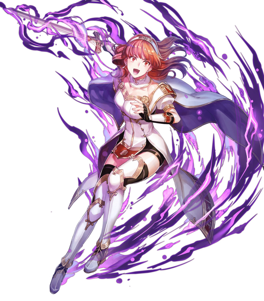 celica_(fire_emblem) fire_emblem fire_emblem_echoes:_mou_hitori_no_eiyuuou fire_emblem_heroes full_body furikawa_arika highres long_hair redhead solo transparent_background