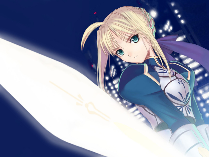 blonde_hair fate/stay_night fate_(series) saber sword taka_tony weapon
