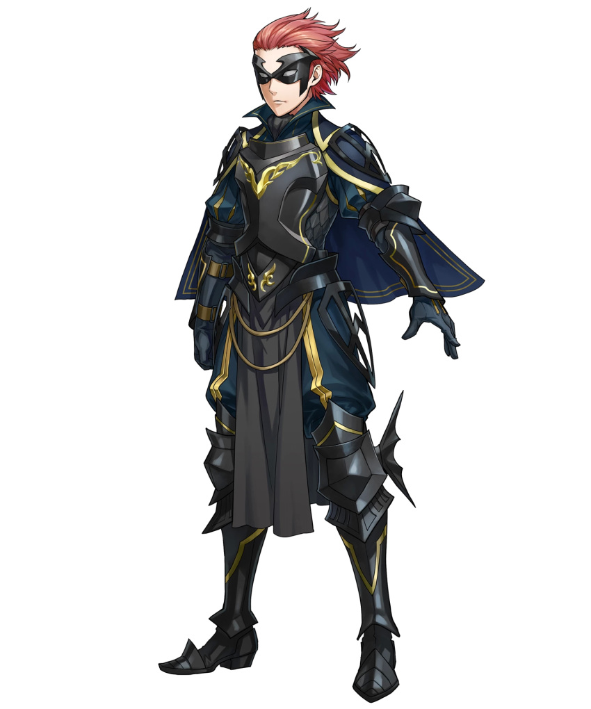 1boy armor axe battle_axe cape fire_emblem fire_emblem:_kakusei fire_emblem_heroes full_body gauntlets highres jerome_(fire_emblem) official_art pants pelvic_curtain redhead short_hair solo transparent_background weapon