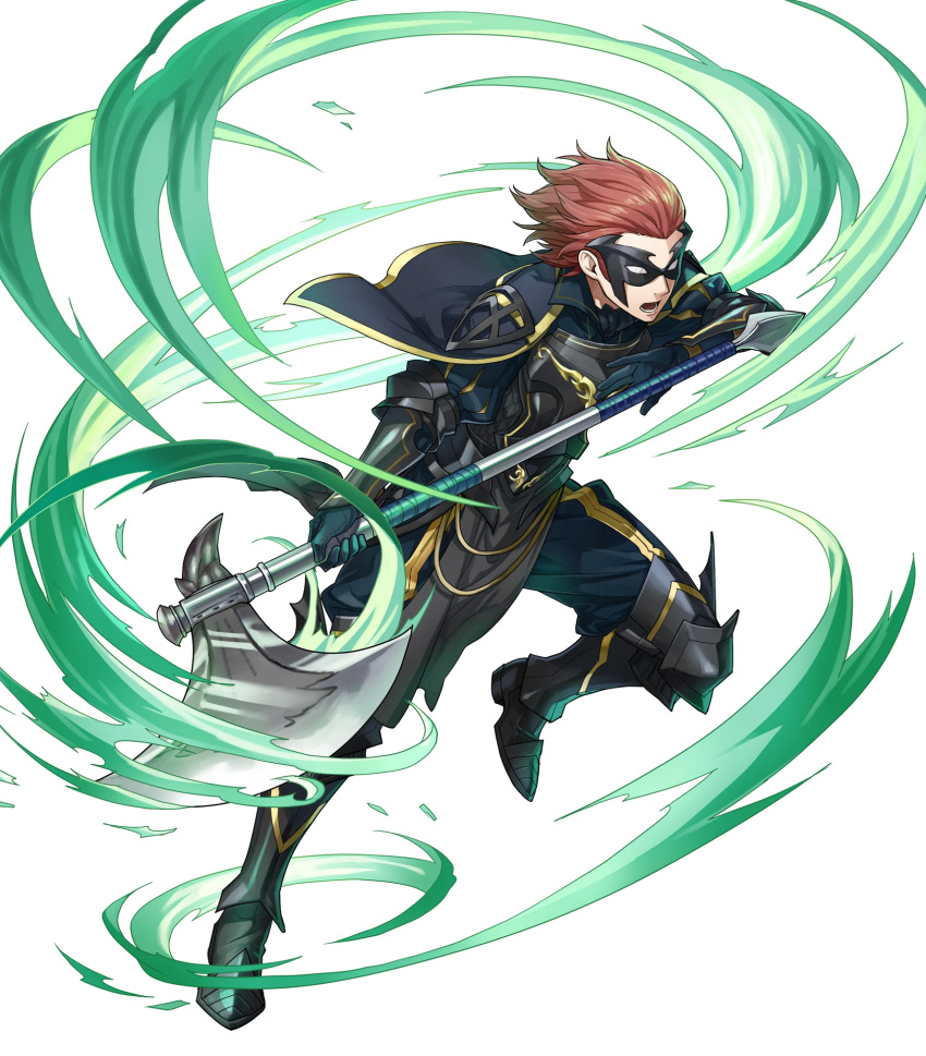 1boy armor axe battle_axe cape fire_emblem fire_emblem:_kakusei fire_emblem_heroes full_body gauntlets highres jerome_(fire_emblem) official_art pants pelvic_curtain redhead short_hair solo transparent_background weapon