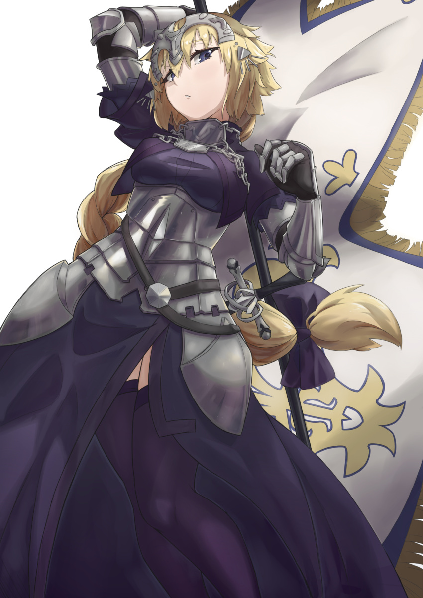 blonde_hair blue_eyes jeanne_of_arc long_hair warrior