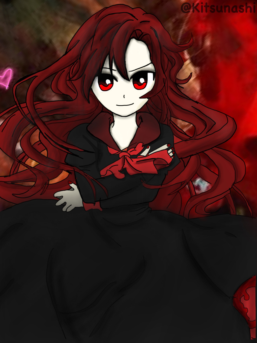 absurdres dress highres original red_eyes redhead ribbon smug witch