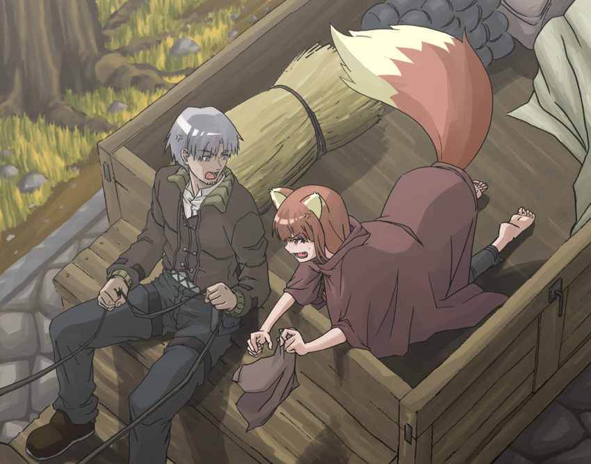 angry barefoot cart craft_lawrence holo spice_and_wolf tail