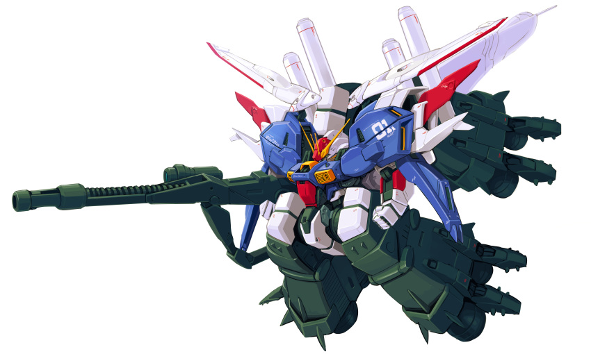 absurdres beam_rifle commentary_request dofn energy_gun gundam gundam_sentinel highres mecha no_humans s_gundam weapon white_background