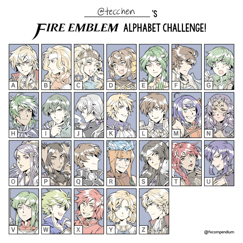 animal_ears armor bare_shoulders black_hair blonde_hair blue_eyes blue_hair bracelet breastplate brown_eyes brown_hair camus cape cat_ears clair_(fire_emblem) dress dyute_(fire_emblem) elincia_ridell_crimea fingerless_gloves fire_emblem fire_emblem:_akatsuki_no_megami fire_emblem:_kakusei fire_emblem:_mystery_of_the_emblem fire_emblem:_rekka_no_ken fire_emblem:_seima_no_kouseki fire_emblem:_seisen_no_keifu fire_emblem:_souen_no_kiseki fire_emblem:_thracia_776 fire_emblem_echoes:_mou_hitori_no_eiyuuou fire_emblem_heroes fire_emblem_if frederik_(fire_emblem) gloves green_eyes green_hair hairband headband helmet highres innes jewelry joker_(fire_emblem_if) leaf_(fire_emblem) long_hair looking_at_viewer multiple_boys multiple_girls nyx_(fire_emblem_if) open_mouth ponytail rabbit_ears ranulf red_eyes redhead short_hair shoulder_armor silver_hair smile tecchen twintails ursula_(fire_emblem) velvet_(fire_emblem) wayu_(fire_emblem) weapon white_hairband