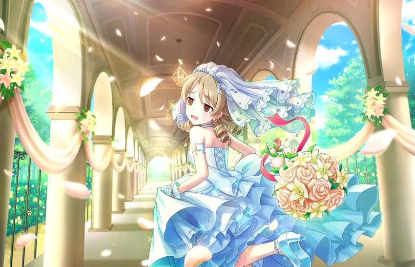 blonde_hair brown_eyes long_hair morikubo_nono wedding