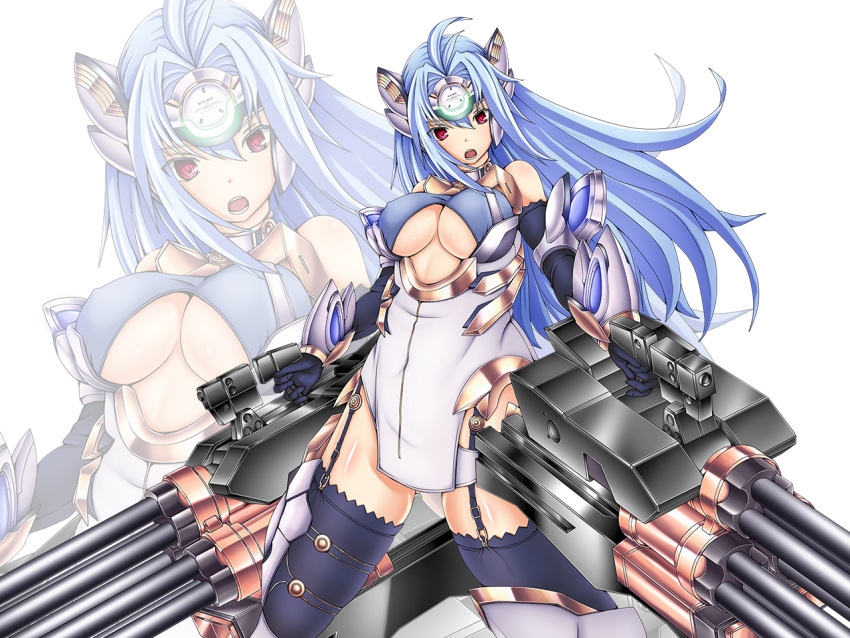 1girl breasts cleavage commentary_request gotamin kos-mos large_breasts long_hair solo xenosaga