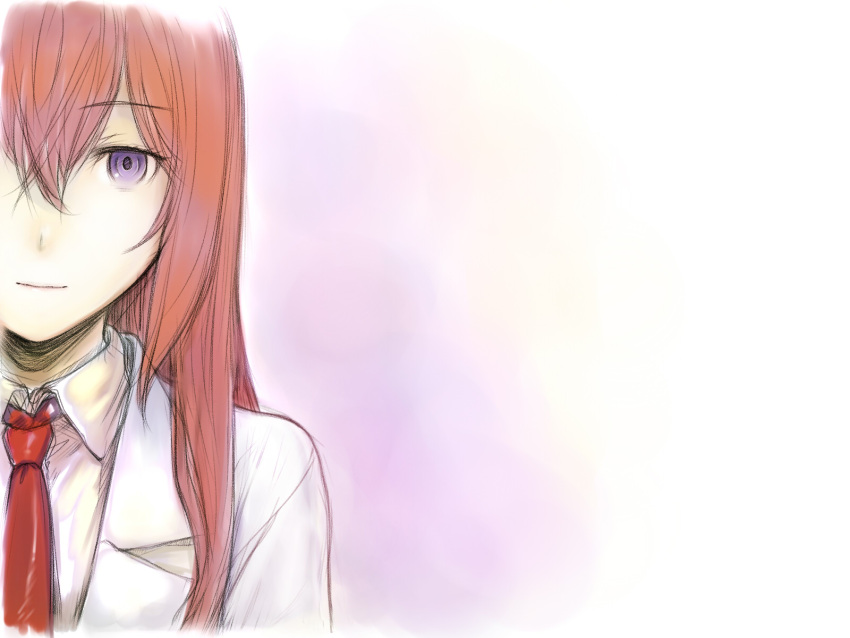 1girl commentary_request highres long_hair looking_at_viewer menomorute smile solo steins;gate white_background