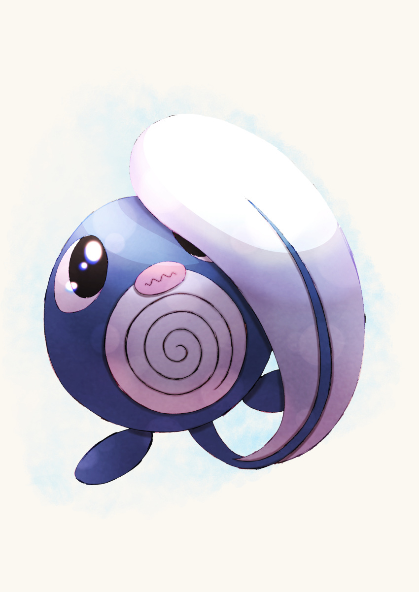 absurdres black_eyes closed_mouth commentary_request creature full_body gen_1_pokemon grey_background highres no_humans pokemon pokemon_(creature) poliwag solo takumi_(creativeocean18) wavy_mouth