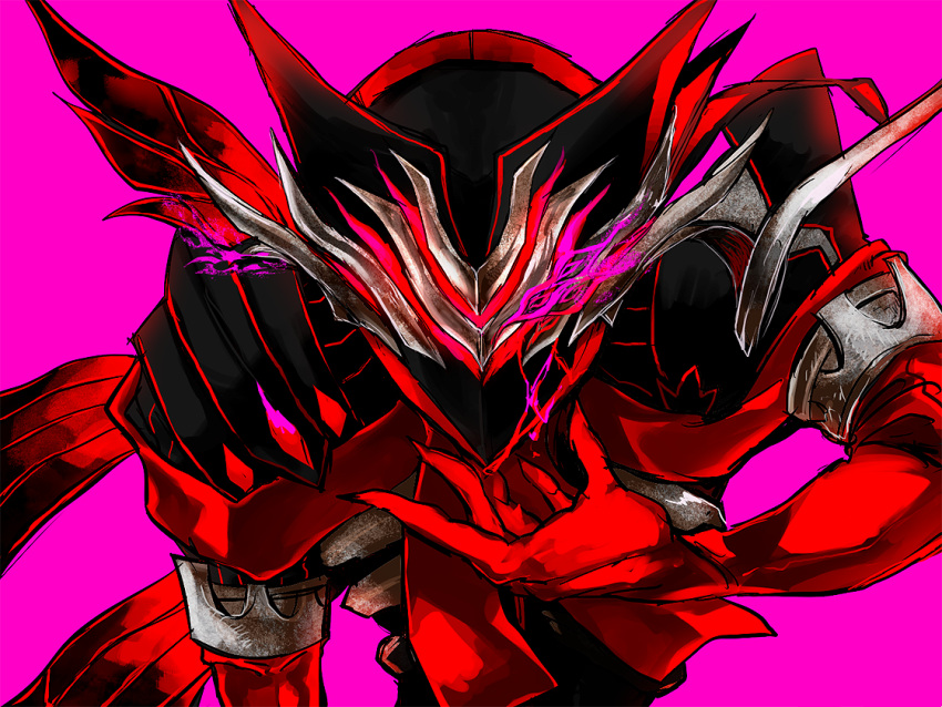 1boy antonio_salieri_(fate/grand_order) armor blood fate/grand_order fate_(series) gloves male_focus mask nonono_nagata purple_background red_gloves simple_background solo upper_body