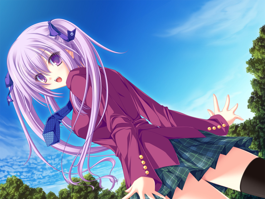 itsuki_kirara meri_chri mikagami_mamizu ribbons seifuku skirt thigh-highs