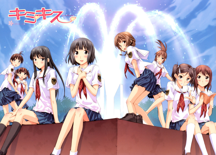 aihara_nana character_request futami_eriko highres hoshino_yuumi kimi_kiss kimikiss kuryuu_megumi mizusawa_mao sakino_asuka satonaka_narumi school_uniform seifuku shijo_mitsuki shijou_mitsuki