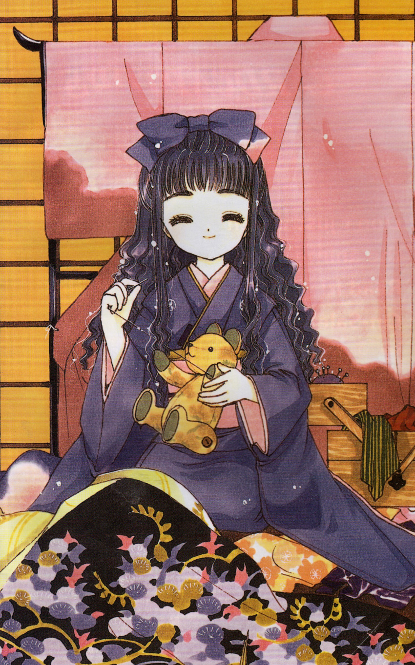 black_hair card_captor_sakura cardcaptor_sakura clamp daidouji_tomoyo highres japanese_clothes kimono sewing