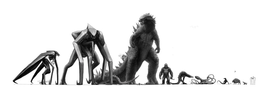 absurdres animal ape bamboo bison buffalo bug character_request claws creature crossover dicroceruses dinosaur eatalllot fangs full_body giant god godzilla godzilla_(2014) godzilla_(series) highres insect kaijuu king_kong king_kong_(character) kong:_skull_island looking_at_viewer m.u.t.o. mantis mire_squids monster mother_longlegs multiple_arms muscle octopus oversized_animal personification psychovultures ramarak red_eyes sharp_teeth size_comparison size_difference sker_buffaloes skullcrawlers spider spore_mantises squid tail teeth white_background wings