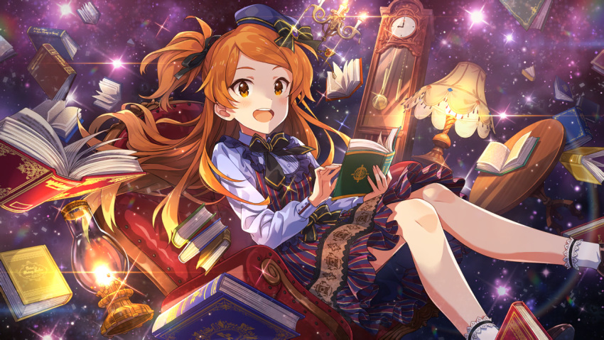 blush dress idolmaster idolmaster_million_live! idolmaster_million_live!_theater_days long_hair oogami_tamaki orange_eyes orange_hair smile