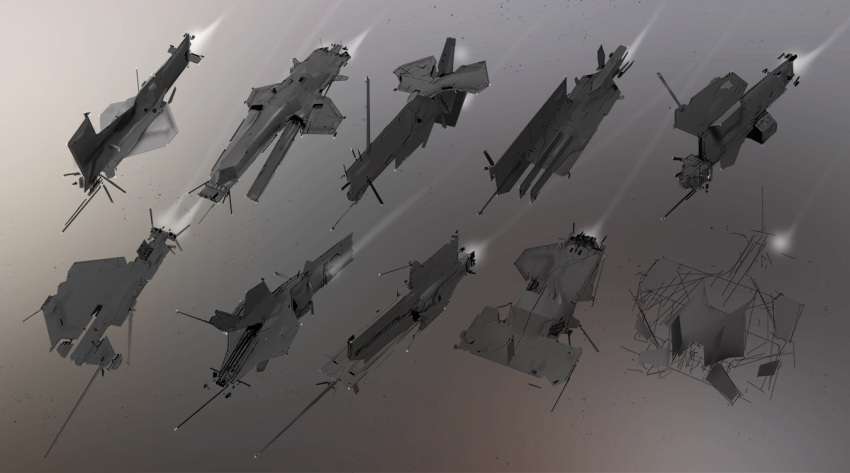 attack_ship_(eve_online) caldari_state_(eve_online) commentary concept_art cruiser_(eve_online) eve_online glowing greyscale military_vehicle monochrome mordu's_legion_command_(eve_online) official_art original pirate_faction_(eve_online) radio_antenna science_fiction sobaku-chiuchiu spacecraft tackler_(eve_online) thrusters vehicle_focus