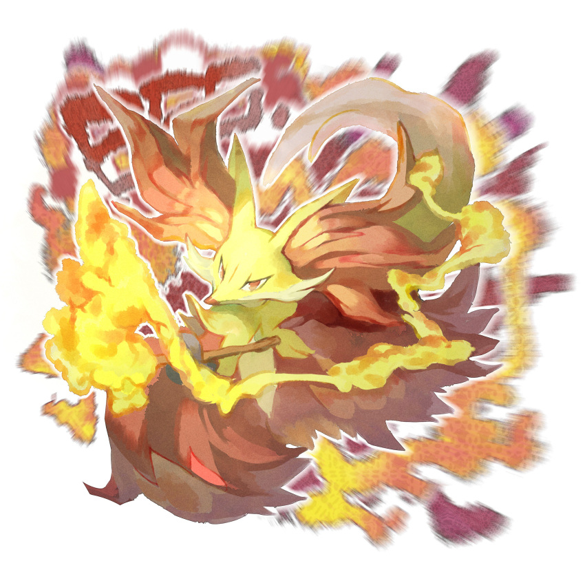 absurdres creatures_(company) delphox fire fox game_freak gen_6_pokemon highres nintendo no_humans pokemon pokemon_(creature) pokemon_(game) pokemon_number pokemon_xy stick