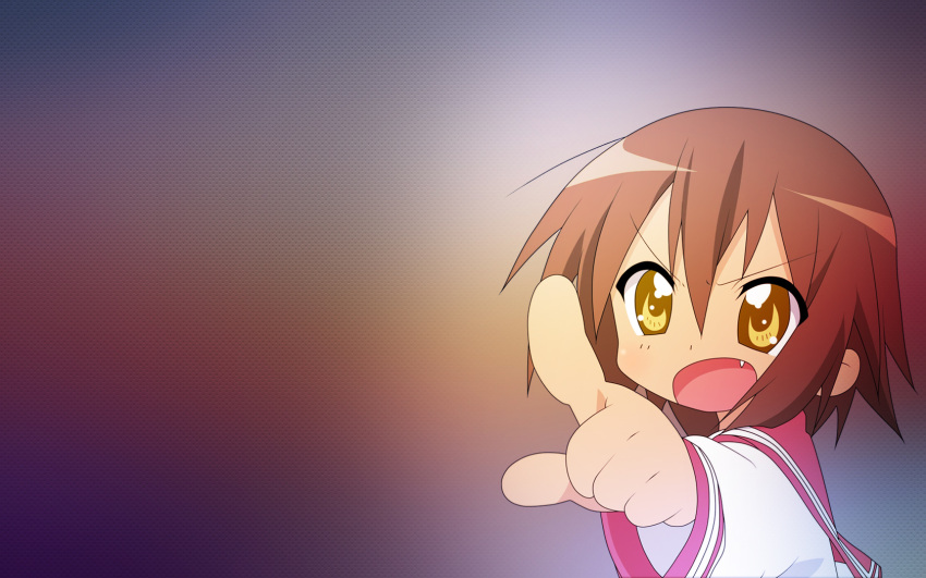 kusakabe_misao lucky_star open_mouth pointing tagme