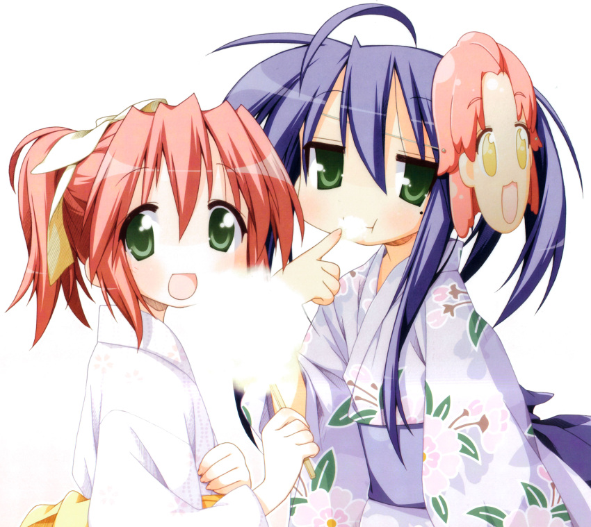 izumi_konata japanese_clothes kimono kogami_akira lucky_star