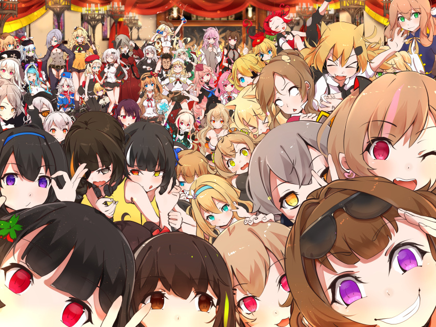 &gt;_&lt; 1boy 404_(girls_frontline) 6+girls :0 :d :o :q ;d absurdres ahoge ak47_(girls_frontline) animal_ear_fluff animal_ears anti-rain_(girls_frontline) aqua_eyes arm_up arms_up art556_(girls_frontline) asymmetrical_clothes bag ballista_(girls_frontline) bangs bare_shoulders bell belt beret bike_shorts bikini_top black_gloves black_hair black_jacket black_ribbon blonde_hair blouse blue_eyes blue_hair blue_neckwear blunt_bangs blush bow braid breast_poke breasts brown_eyes brown_hair can candlestand capelet cat_ears chaps choker cleavage closed_eyes closed_mouth coat collarbone colt_m1873_(girls_frontline) covered_mouth cowboy_hat cross cross_necklace crossed_bangs cz-75_(girls_frontline) dinergate_(girls_frontline) double_bun double_v dress drinking dsr-50_(girls_frontline) earrings everyone expressionless eyebrows_visible_through_hair eyepatch eyewear_on_head facial_mark facing_viewer fal_(girls_frontline) ferret fingerless_gloves five-seven_(girls_frontline) floating_hair flustered fn_fnc_(girls_frontline) fur_hat fur_trim g11_(girls_frontline) g41_(girls_frontline) gem girls_frontline glasses gloves green_bow green_eyes green_hair grey_eyes grey_hair grin grizzly_mkv_(girls_frontline) habit hair_between_eyes hair_bow hair_ornament hair_over_one_eye hair_ribbon hair_rings hairband hairclip hands_on_hips hands_up hat headgear heart heart_earrings helianthus_(girls_frontline) heterochromia highres hk23_(girls_frontline) hk416_(girls_frontline) holding holding_bag holding_can hood hoodie idw_(girls_frontline) indoors italian_flag_neckwear ithaca_m37_(girls_frontline) jacket jacket_on_shoulders jewelry k-2_(girls_frontline) kalina_(girls_frontline) kar98k_(girls_frontline) ksg_(girls_frontline) large_breasts leaning_forward lee-enfield_(girls_frontline) leg_up leotard light_brown_hair long_hair long_sleeves looking_at_viewer looking_away low-tied_long_hair m16a1_(girls_frontline) m1903_springfield_(girls_frontline) m249_saw_(girls_frontline) m4_sopmod_ii_(girls_frontline) m4a1_(girls_frontline) m950a_(girls_frontline) m99_(girls_frontline) makarov_(girls_frontline) medium_breasts messy_hair mg4_(girls_frontline) mg5_(girls_frontline) military military_uniform mk_23_(girls_frontline) mole mole_under_eye mp5_(girls_frontline) multicolored_hair multiple_girls nagant_revolver_(girls_frontline) navel neck_ribbon neckerchief necklace necktie negev_(girls_frontline) ntw-20_(girls_frontline) nun off_shoulder ok_sign one_eye_closed one_side_up open_clothes open_jacket open_mouth orange_eyes orange_hairband p7_(girls_frontline) pants parted_lips peaked_cap pepsi persica_(girls_frontline) pink_eyes pink_hair poking ponytail product_placement purple_hair qbz-95_(girls_frontline) qbz-97_(girls_frontline) rabbit red_bow red_coat red_dress red_eyes red_ribbon red_scarf redhead rfb_(girls_frontline) ribbon ro635_(girls_frontline) s.a.t.8_(girls_frontline) sack sailor_collar salute scar scar_across_eye scarf sheriff_badge shirt short_hair side_braid side_ponytail sidelocks silver_hair single_pantsleg skirt skull_print sleeveless sleeveless_dress small_breasts smile smug st_ar-15_(girls_frontline) standing star streaked_hair sunglasses suomi_kp31_(girls_frontline) super_sass_(girls_frontline) swept_bangs takashia_(akimototakashia) teardrop thigh-highs thigh_strap tongue tongue_out triangle_mouth twintails two_side_up type_100_(girls_frontline) ump45_(girls_frontline) ump9_(girls_frontline) uniform ushanka v very_long_hair violet_eyes w wa2000_(girls_frontline) welrod_mk2_(girls_frontline) white_hair white_shirt winter_clothes xd yellow_eyes