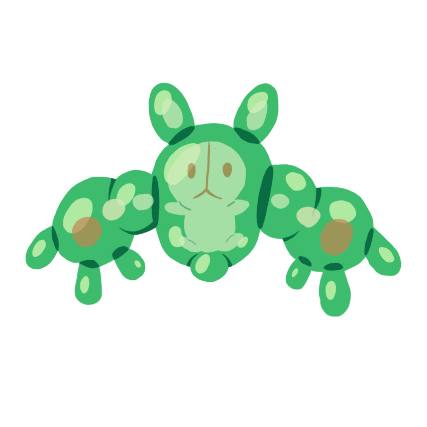 animated animated_gif brown_eyes commentary creature creatures_(company) english_commentary floating full_body game_freak gen_5_pokemon green nintendo no_humans pokemon pokemon_(creature) reuniclus ryan_boyes solo spinning transparent_background