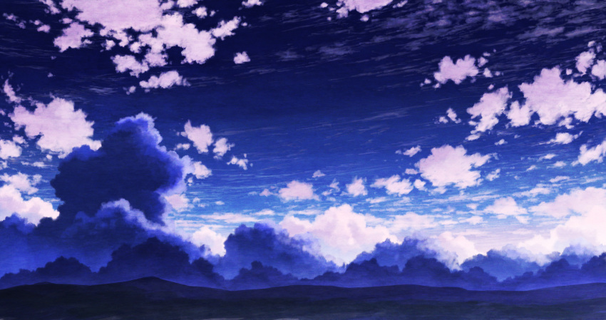 aoha_(twintail) blue_sky clouds cloudy_sky commentary_request highres mountainous_horizon no_humans original outdoors scenery sky