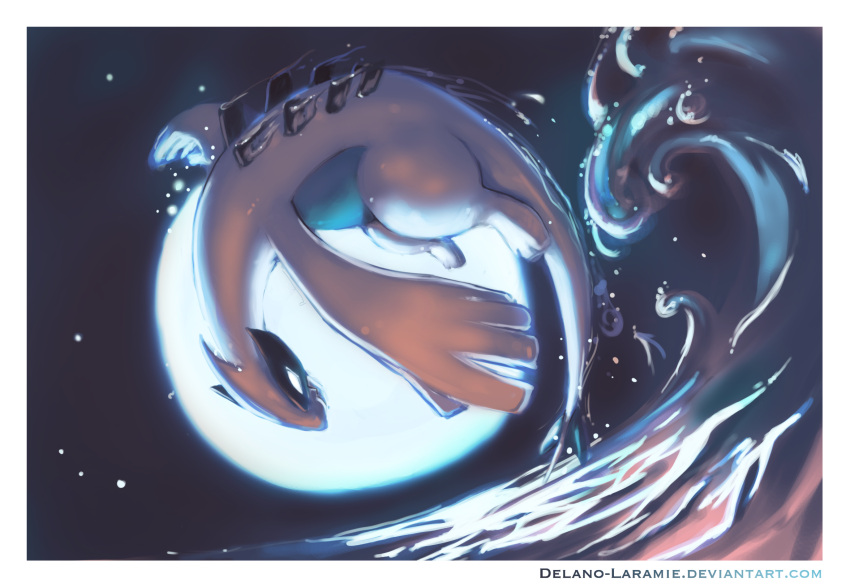 blank_eyes creatures_(company) delano-laramie flying full_body game_freak gen_2_pokemon highres legendary_pokemon lugia nintendo ocean outdoors pokemon pokemon_(creature) solo water watermark web_address