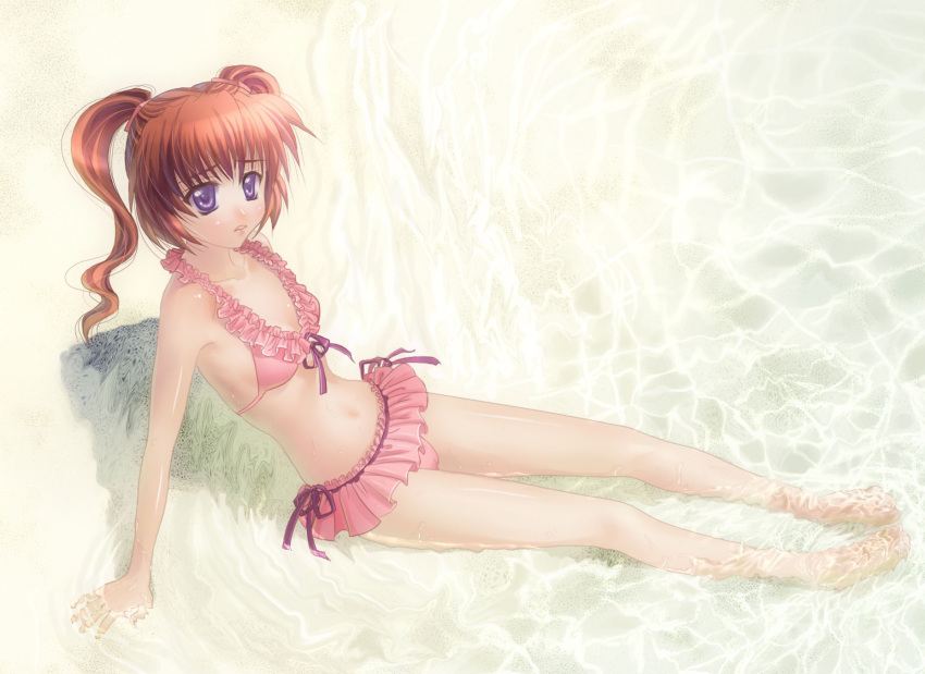 bikini highres ocean red_hair redhead sea short_hair swimsuit tamachan_(pixiv)