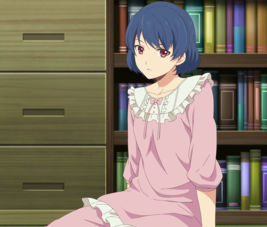 1girl blue_eyes blue_hair domestic_na_kanojo red_eyes screencap stitched tachibana_rui third-party_edit