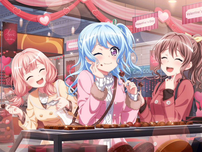 bang_dream! blue_hair blush dress long_hair nakagawa_kanon smile violet_eyes