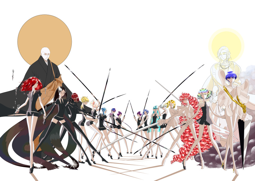 2boys 6+others absurdres androgynous highres houseki_no_kuni multiple_boys multiple_others spoilers
