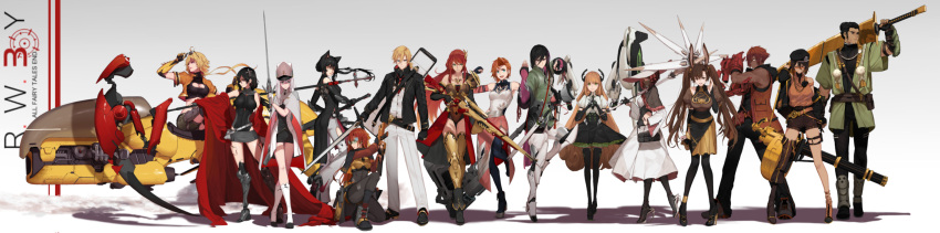 5boys 6+girls :d abs ahoge alternate_costume alternate_hair_length alternate_hairstyle alternate_universe android animal_ears ankle_boots arm_at_side arm_blade arm_up armor armored_boots artist_name ass asymmetrical_clothes asymmetrical_legwear bangs bare_hips bare_legs bare_shoulders belt beret black-framed_eyewear black_belt black_dress black_eyes black_footwear black_gloves black_hair black_jacket black_legwear black_leotard black_skirt blade blake_belladonna blonde_hair blue_eyes blush bodysuit boots bow breastplate breasts bright_pupils brown_eyes brown_hair brown_shirt bunny_girl bunny_tail cape cat_ears changpao character_name chinese_clothes cleavage cleavage_cutout clenched_hand closed_mouth coco_adel contrapposto crescent_rose crocea_mors_(rwby) crop_top cropped_jacket cross cross_hair_ornament crossed_legs crown cyborg dark_skin dishwasher1910 dress earrings elbow_gloves elbow_pads ember_celica_(rwby) everyone eyebrows_visible_through_hair eyewear_on_head fighting_stance fingerless_gloves flat_chest floating_hair flower food fox_alistair from_side full_body gambol_shroud gatling_gun gauntlets gloves goggles gradient gradient_background gradient_hair green_eyes green_shorts grey_background grey_bodysuit grey_cape grey_eyes grey_eyes grey_footwear grey_pants grey_skirt gun hair_between_eyes hair_bow hair_ornament hand_on_sword hand_up handgun hat headwear_removed helmet helmet_removed high_collar high_heel_boots high_heels highres holding holding_gun holding_sword holding_weapon holster hover_bike huge_weapon ilia_amitola impossible_clothes impossible_leotard izetta_arc jacket jaune_arc jewelry katana knee_boots knee_pads large_breasts left-handed leg_up legs_apart legs_crossed leotard lie_ren lineup lips long_hair long_image long_sleeves looking_at_viewer looking_away looking_to_the_side low_ponytail magnhild male_focus mechanical_arm mechanical_legs mechanical_wings medium_breasts military military_uniform milo_and_akouo minigun miniskirt mismatched_gloves monkey_tail multicolored_hair multiple_boys multiple_girls myrtenaster navel necktie nora_valkyrie older open_clothes open_jacket open_mouth open_shirt open_skirt orange_bow orange_gloves orange_hair orange_jacket orange_skirt outstretched_arm over_shoulder pants parasol parted_lips peaked_cap pelvic_curtain pink_eyes pistol ponytail pose profile prosthesis prosthetic_arm prosthetic_leg pyrrha_nikos rabbit_ears rapier red_cape red_neckwear redhead rifle robot_joints ruby_rose ruyi_bang_and_jingu_bang rwby scabbard scar scarf science_fiction scythe shaded_face shadow shawl sheath sheathed shirt shoes short_hair short_sleeves shorts shoulder_armor siblings sidelocks sideways_glance silver_hair simple_background sisters sitting skin_tight skirt small_breasts smile solo spots squatting standing standing_on_one_leg stomach stormflower_(rwby) submachine_gun sun_wukong_(rwby) sunglasses sweater sword sword_over_shoulder tail thigh-highs thigh_gap title toned twintails two-tone_hair umbrella unbuttoned uniform unzipped velvet_scarlatina very_long_hair very_short_hair violet_eyes waist_cape watermark watson_cross weapon weapon_bag weapon_over_shoulder weiss_schnee what_if white_background white_footwear white_gloves white_hair white_headwear white_pants white_pupils white_shirt wide_image wing_collar wings yang_xiao_long yatsuhashi_daichi yellow_eyes yellow_footwear