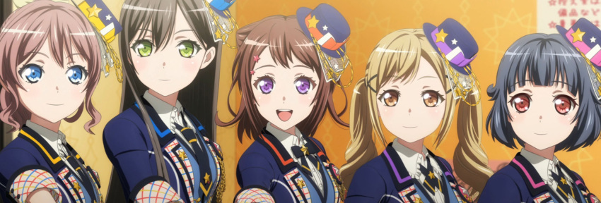 5girls bang_dream! hanazono_tae highres ichigaya_arisa multiple_girls screencap stitched third-party_edit third-party_source toyama_kasumi ushigome_rimi yamabuki_saaya