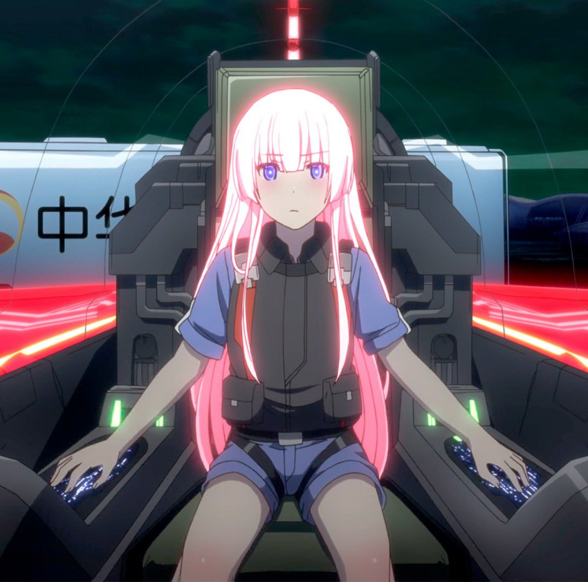 cockpit girly_air_force gripen_(girly_air_force) highres long_hair pink_hair screencap stitched third-party_edit violet_eyes