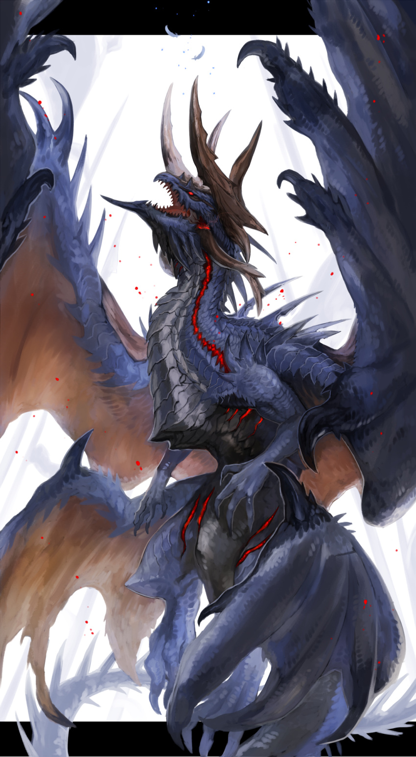dragon fennachtur highres no_humans open_mouth parata pixiv_fantasia pixiv_fantasia_last_saga red_eyes simple_background solo white_background