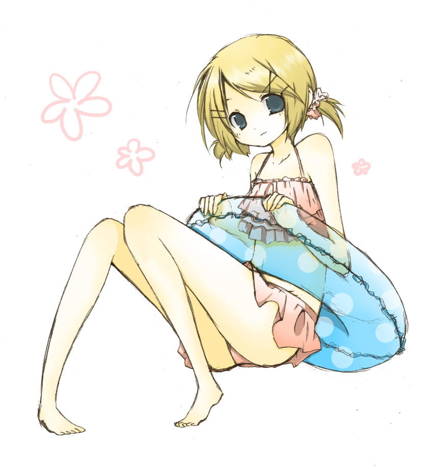 blonde_hair kagamine_rin short_hair solo swimsuit tomine_chiho vocaloid