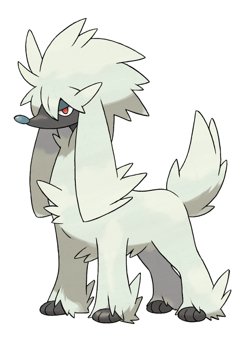 animal_focus artist_request dog full_body furfrou furfrou_(natural) half-closed_eyes highres no_humans official_art pokemon pokemon_(creature) pokemon_focus pokemon_xy red_eyes solo third-party_source transparent_background