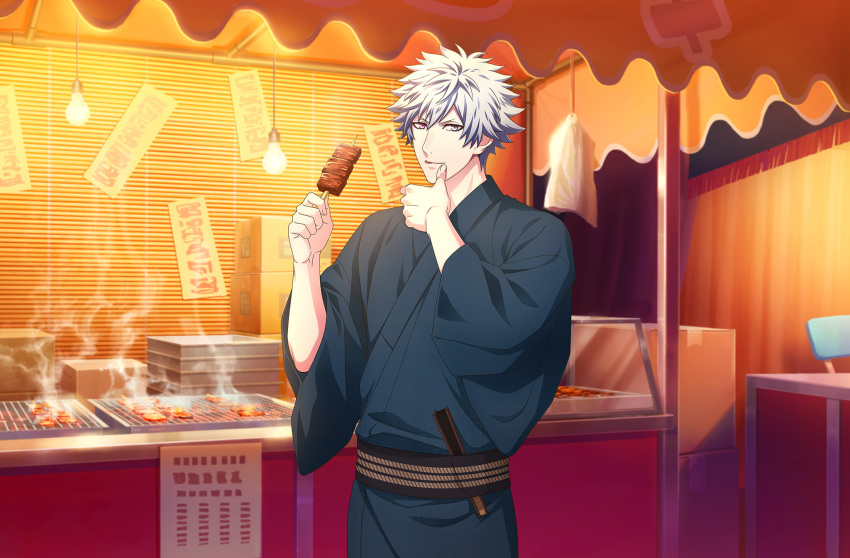 1boy grey_eyes kurosaki_ranmaru solo uta_no_prince-sama white_hair