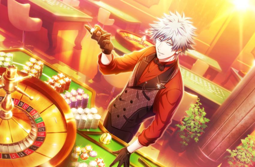 1boy grey_eyes kurosaki_ranmaru solo uta_no_prince-sama white_hair