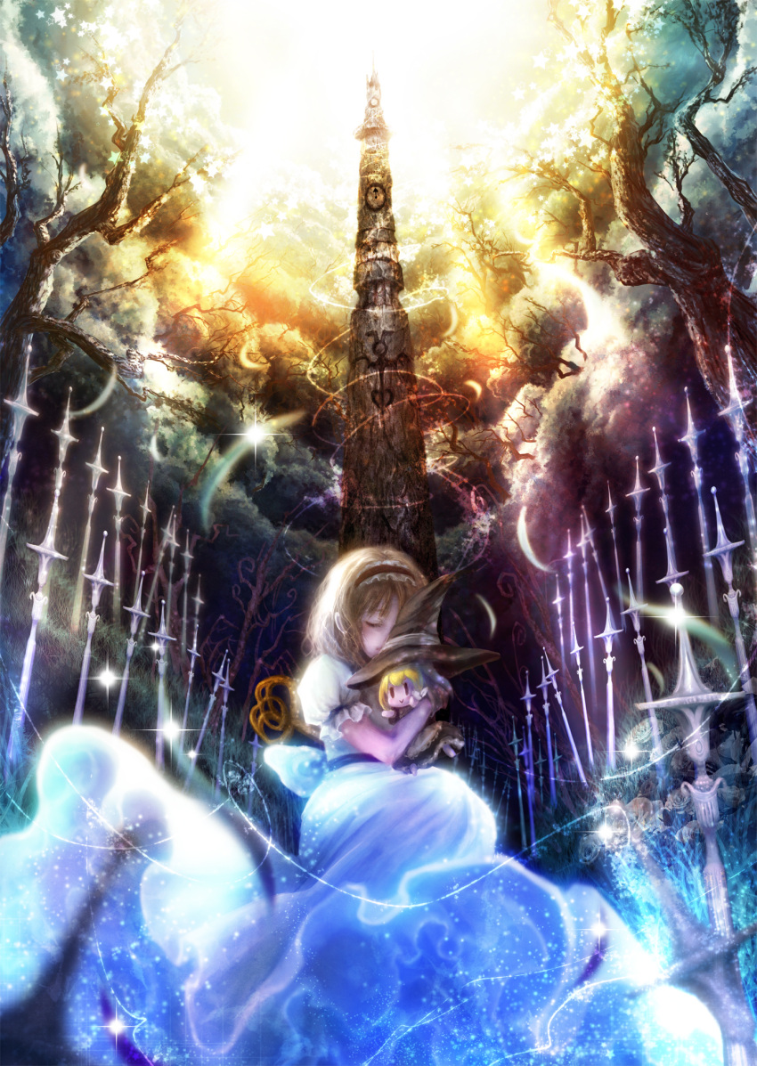 alice_margatroid blonde_hair blue_eyes doll hairband hat highres inuboe kirisame_marisa short_hair touhou witch_hat