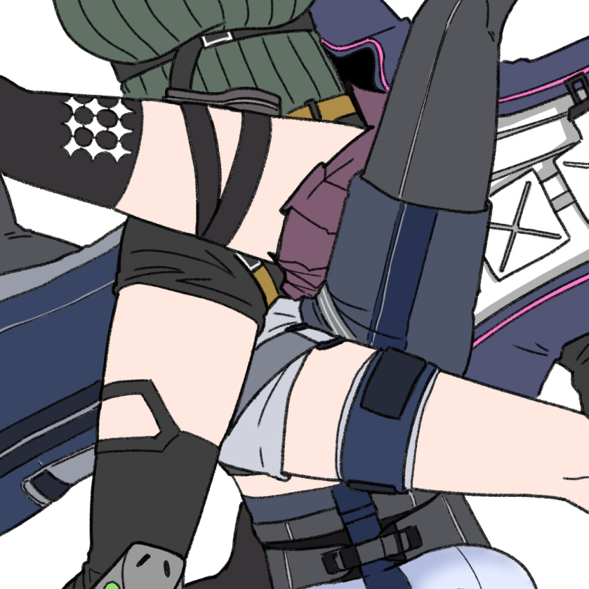 4girls ak-12_(girls_frontline) an-94_(girls_frontline) defy_(girls_frontline) girls_frontline m4a1_(girls_frontline) multiple_girls pants pleated_skirt radish_p short_shorts shorts skirt st_ar-15_(girls_frontline) tactical_clothes thigh-highs thigh_strap thighs