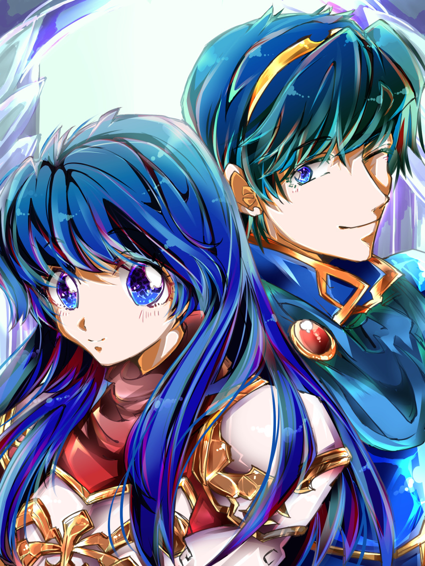 1boy 1girl armor blue_eyes blue_hair caeda_(fire_emblem) color_connection couple cute female_focus fire_emblem fire_emblem:_mystery_of_the_emblem fire_emblem:_shadow_dragon fire_emblem:_shin_ankoku_ryuu_to_hikari_no_tsurugi fire_emblem_mystery_of_the_emblem husband_and_wife intelligent_systems king looking_at_another love male_focus marth marth_(fire_emblem) matofig moe nintendo one_eye_closed queen sheeda super_smash_bros. teenage wink