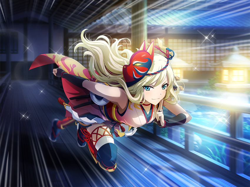 blonde_hair blue_eyes long_hair shinobi shoujo_kageki_revue_starlight warrior yumeouji_fumi